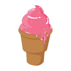 Isolated colored ice cream sketch icon Vector