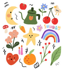 Hand drawn cute doodle item