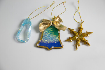 Christmas Decoration Christmas Tree Toys, Handmade tree and Epoxy Resin Toys for Home Decor. dIY