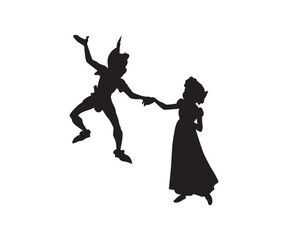  Peter Pan cut file, Peter Pan Silhouette, Peter Pan vector, Peter Pan vector clipart, Peter Pan cricut, Peter Pan 