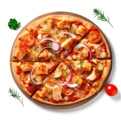 Pizza with Chicken and Tomatoes