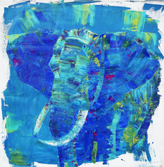 Art painting of the elephant - 678308228
