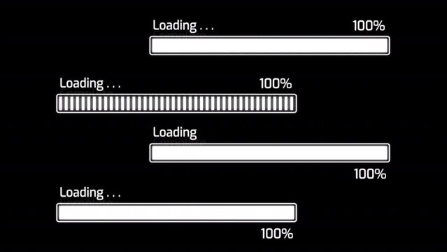 Loading bar animation pack with various loading styles. Progress Bar Pack. Fully Transparent with both Alpha Channel and Green Screen Background.