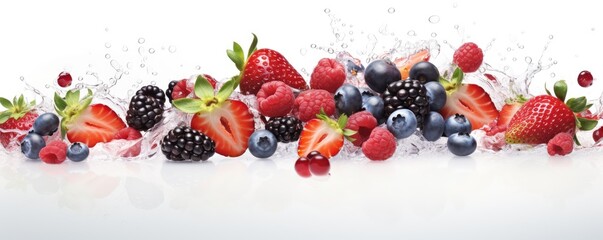 a white background filled with berries and berries in between Generative AI