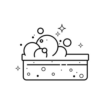 recommend clip art: Isolated cleaning sponge with bubbles icon Vector