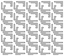 Black and White Pattern, Squares and Lines, Tiles, Vintage, Line Art.
