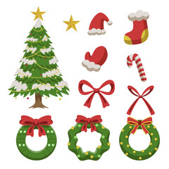 Set of Christmas object and decoration
