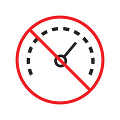 Forbidden Prohibited Warning, caution, attention, restriction label danger. Vector meter flat icon. Gauge vector icon. Do not use Speedometer measurement sign. Gauge symbol pictogram UX UI