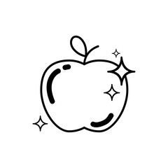 Isolated clean and shiny apple icon Vector