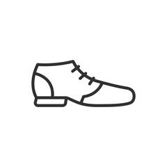 classic men's shoe, linear icon. Line with editable stroke