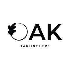 Creative oak tree logo vector design illustration concept template