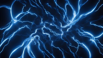 Fototapeta na wymiar blue lightning bolt A stunning display of blue electric lighting, creating a dynamic and energetic abstract background. 