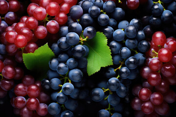 Naklejka na ściany i meble Background of red, green and blue grapes