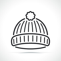 winter hat line icon isolated