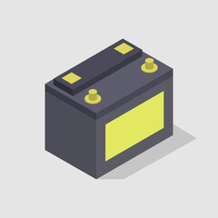 Isometric car battery