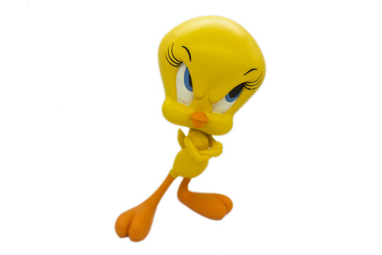 Studio image of Tweety bird on a white isolated background.
