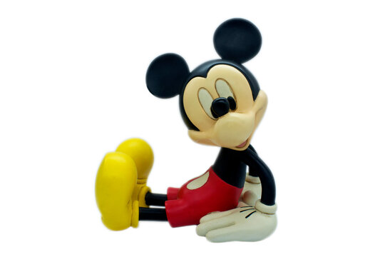 Studio image of Mickey Mouse with a white isolated background.