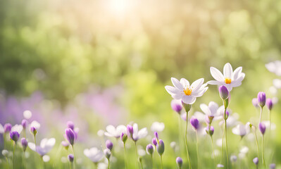 Spring flowers create a smooth background