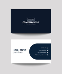 Vector Modern Creative and Clean double sided white and blue business card template layout design.