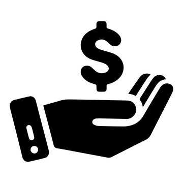 Money Icon vector silhouette, Money Icon On the hand vector silhouette, dollar icon vector