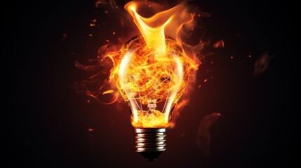 Burning Passion A flame burning brightly within a light bulb