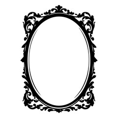 Floral Frame vector silhouette, Floral vector frame, frame design illustration,