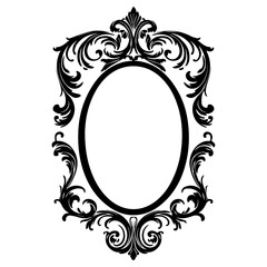 Floral Frame vector silhouette, Floral vector frame, frame design illustration,