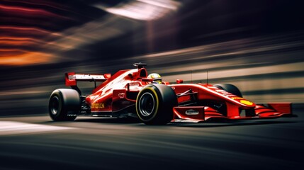 high speed photo of a formula one racing in cirtuit. beautiful Generative AI AIG32