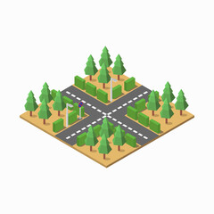 Isometric road intersection