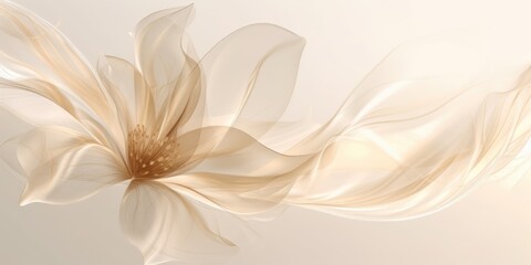 Beautiful abstract beige and white transparent floral design background. beautiful Generative AI AIG32 - obrazy, fototapety, plakaty