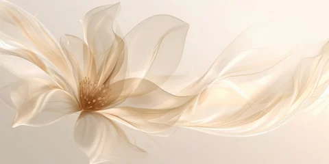 Foto op Plexiglas Beautiful abstract beige and white transparent floral design background. beautiful Generative AI AIG32 © Summit Art Creations
