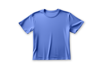 Blue t-shirt isolated on transparent background. PNG file. Generative AI.