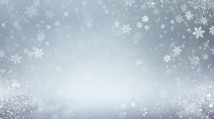 Christmas falling snow or snowflakes silver background