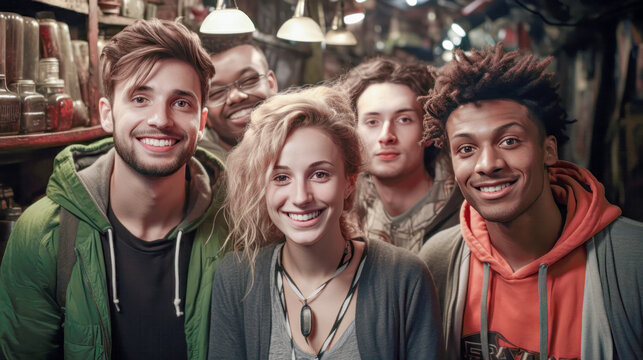 Young Successful Team that likes to Work Together with Employees Generative AI Digital Art Background Illustration Wallpaper Magazine Journal Poster