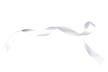 White Ribbon Curls Isolated Background