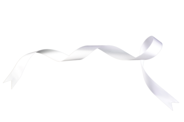 White Ribbon Curls Isolated Background