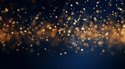 Fototapeta na wymiar abstract background with Dark blue and gold particle. Christmas Golden light shine particles bokeh on navy blue background. Gold foil texture. Holiday concept