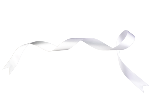 White Ribbon Curls Isolated Background