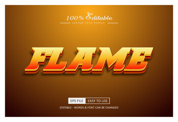 Editable text effect flame 3d volcano font style