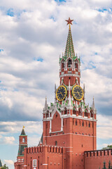 Fototapeta na wymiar Spasskaya Tower of Moscow Kremlin on Red Square, Russia