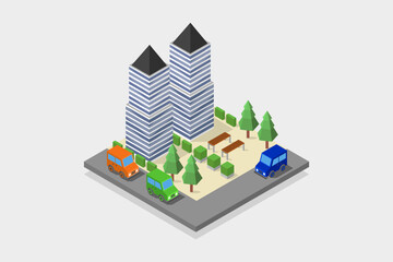 Naklejka premium Isometric skyscraper