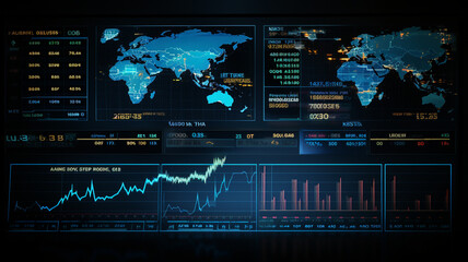 Computer display with graphs of company stock prices and other brokerage assets.