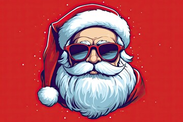cool santa claus with sunglasses illustration