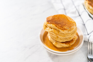 Eggnog pancakes