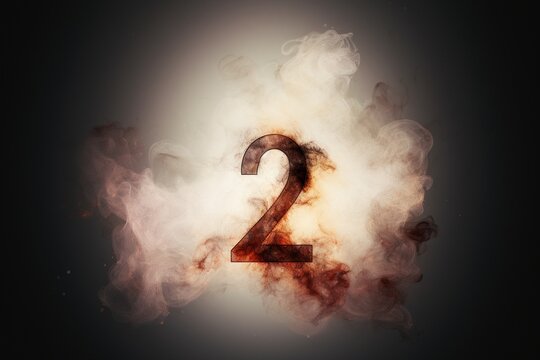 Ephemeral Whimsy: Experience the Dissolving Magic of Number 2 in a Vibrant Cloud of Color, Unveiling an Abstract Fantasy on a Cloudy Transparent Canvas, Symbolizing Modern Digital Artistry
