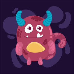 Isolated cute colored monster character Vector