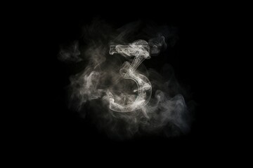 Number 3 Enigma: Immerse Yourself in the Abstract Fantasy of Dissolving Linear Outlined Number 3, Surrounded by a Colorful Cloud on a Cloudy Transparent Background, a Symbolic Journey into Modern Art