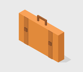Isometric travel suitcase
