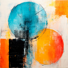 Abstract painting.Oil paint on canvas. Painting in the interior. A modern poster. Generative AI
