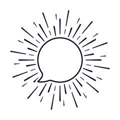 Delightful, awesome speech. Vector linear illustration icon isolated on white background.